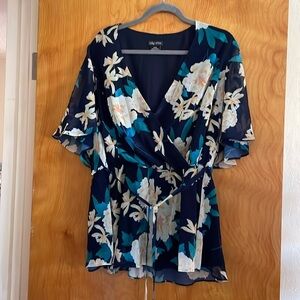 City Chic wrap floral top, size 18